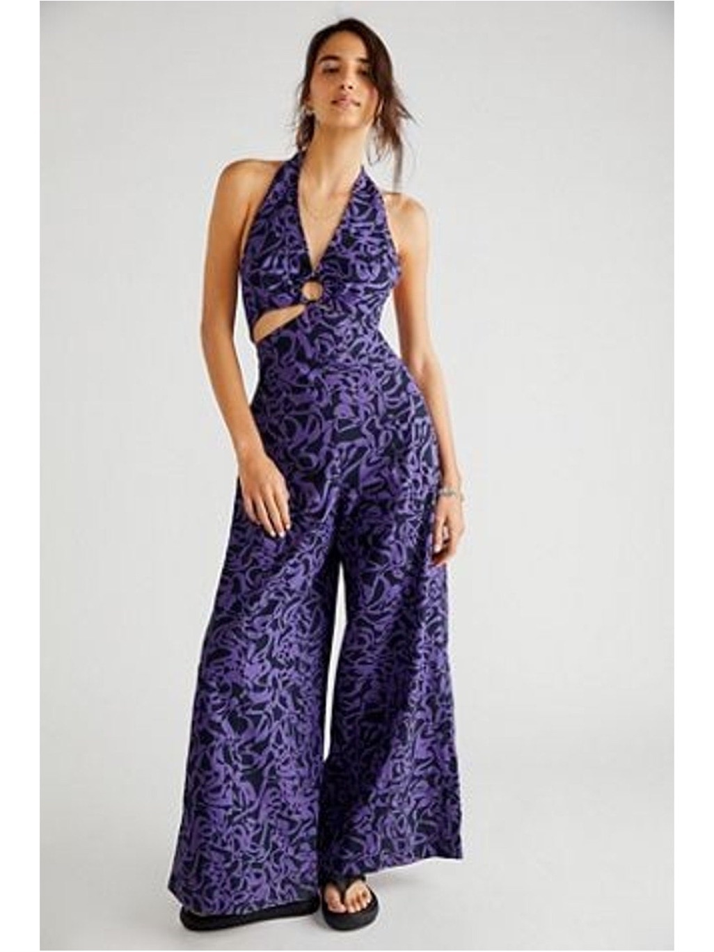 Free People Kira Halter Boho Jumpsuit